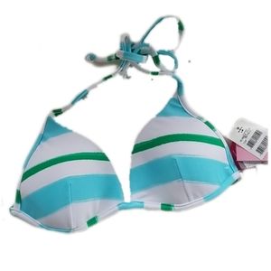 Cia Maritima Padded Triangle Green Bikini Top Medium